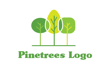 different shaped trees logo