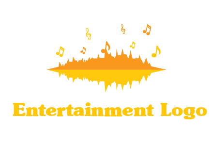 music equalizer with music notes logo