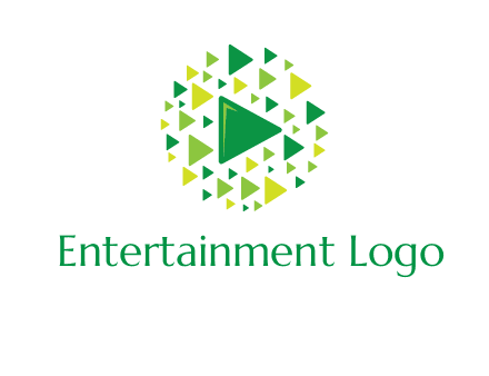 isolated play triangles symbols in circle logo