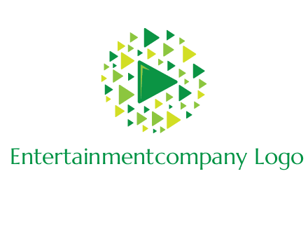 isolated play triangles symbols in circle logo