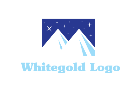 ski mountain peaks with stars icon