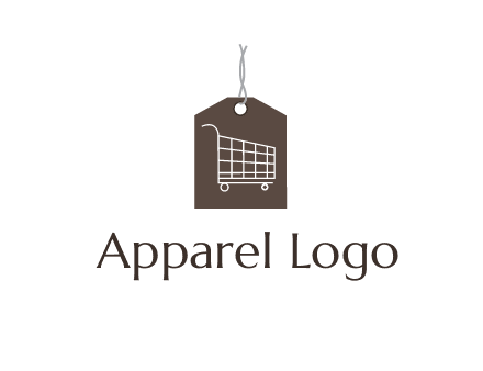 shopping cart on price tag logo