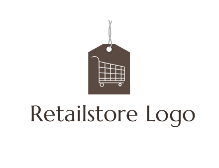 shopping cart on price tag logo