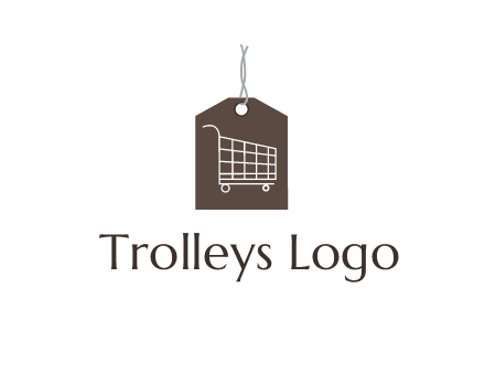 shopping cart on price tag logo