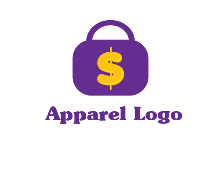 dollar sign on a handbag icon