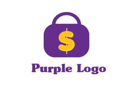 dollar sign on a handbag icon