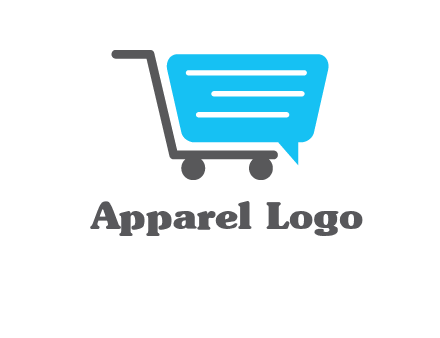 chat bubble shopping cart logo