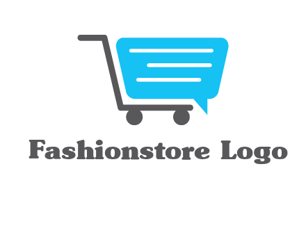chat bubble shopping cart logo