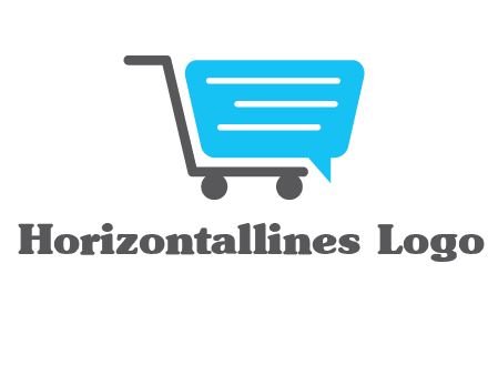 chat bubble shopping cart logo