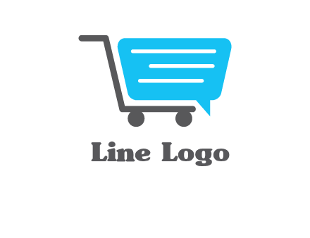 chat bubble shopping cart logo