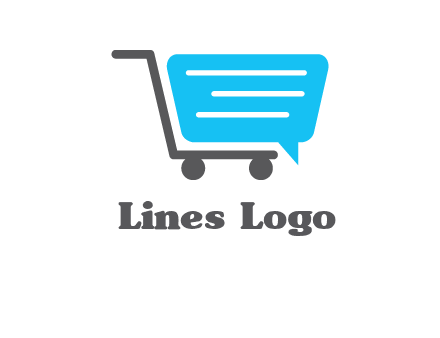 chat bubble shopping cart logo