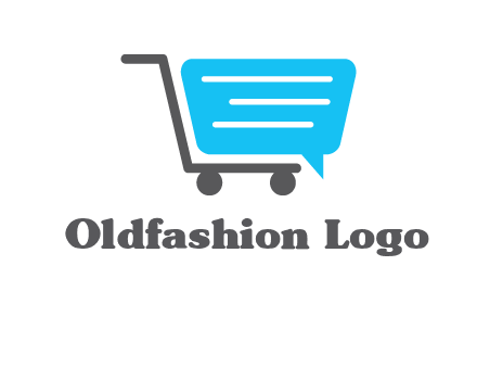 chat bubble shopping cart logo