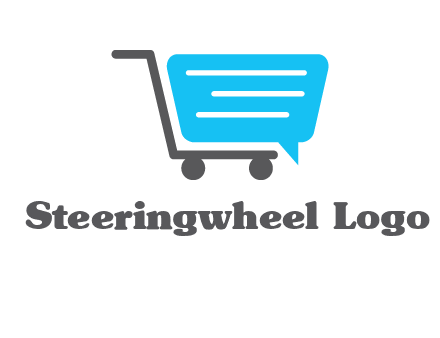 chat bubble shopping cart logo