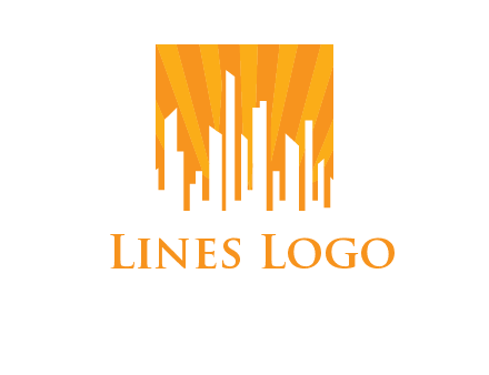 buildings with sun rays logo