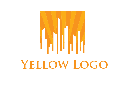 buildings with sun rays logo