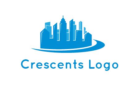 skyscrapers with swoosh logo