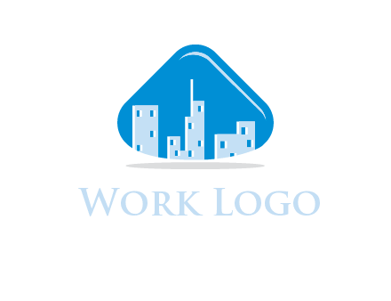 buildings in triangle logo
