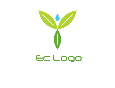 leaves with water drop icon