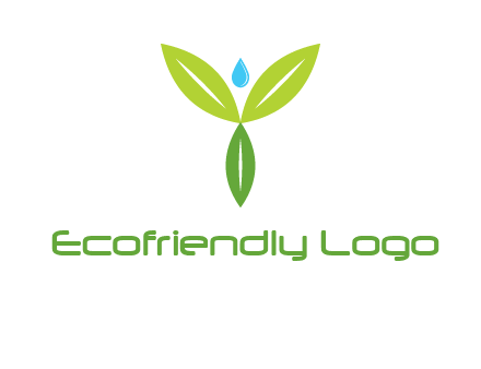 leaves with water drop icon