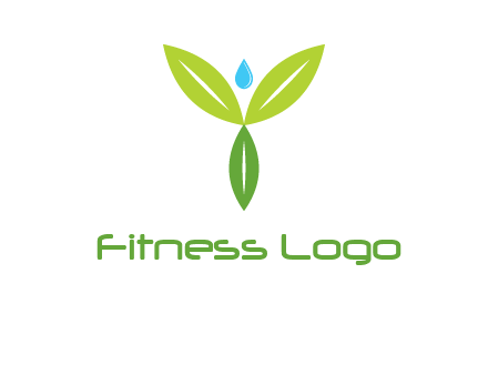 leaves with water drop icon