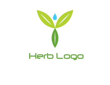 leaves with water drop icon