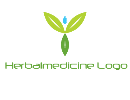 leaves with water drop icon