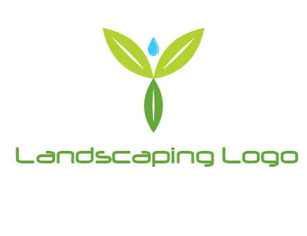 leaves with water drop icon