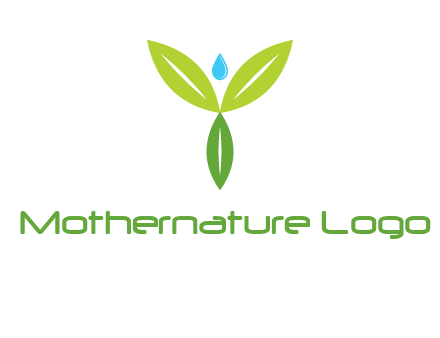 leaves with water drop icon