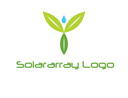 leaves with water drop icon