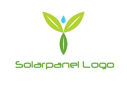 leaves with water drop icon