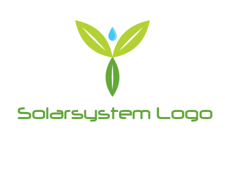 leaves with water drop icon