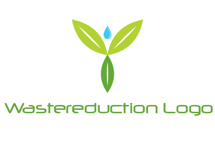 leaves with water drop icon