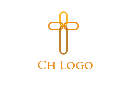 abstract christian cross connection icon