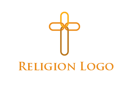 abstract christian cross connection icon