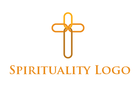 abstract christian cross connection icon