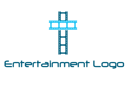 cross and film reel logo