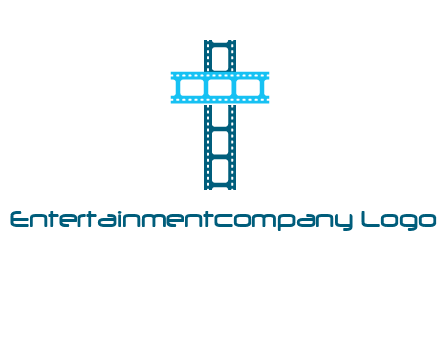cross and film reel logo