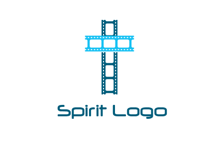 cross and film reel logo