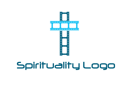 cross and film reel logo