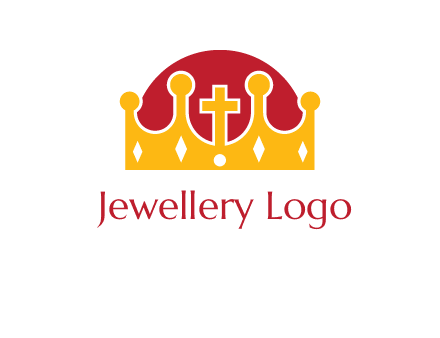king crown with cross in center logo