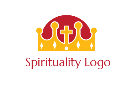 king crown with cross in center logo