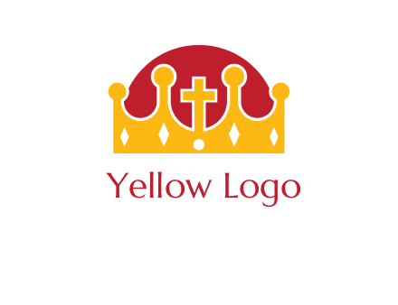 king crown with cross in center logo