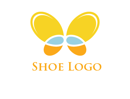 butterfly childcare logo with loops and ovals