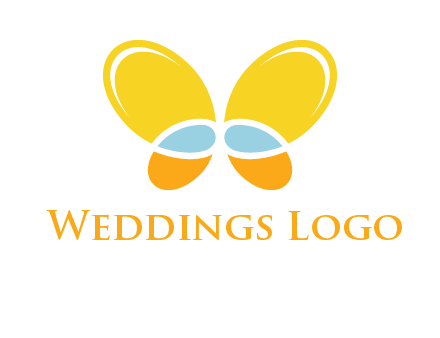 butterfly childcare logo with loops and ovals