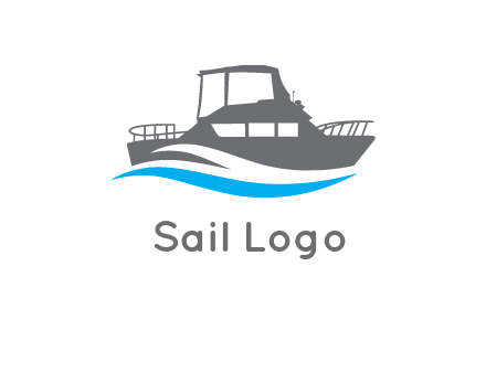 ship in sea travel logo