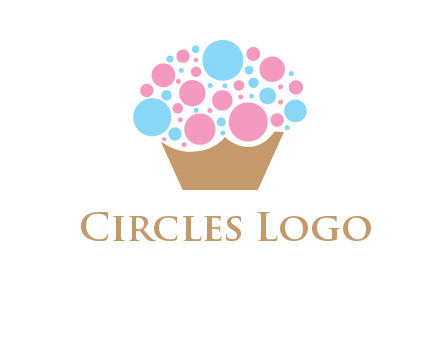 circles forming cupcake food logo