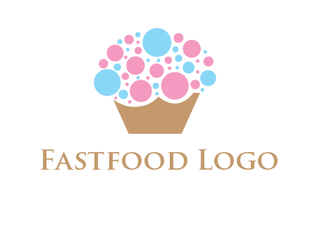 circles forming cupcake food logo