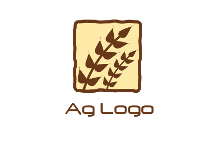 wheat in square food logo