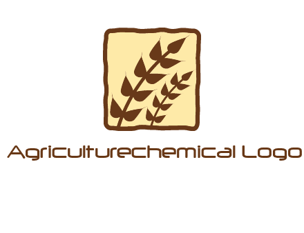 wheat in square food logo