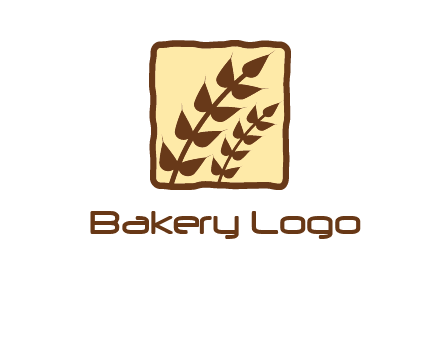 wheat in square food logo